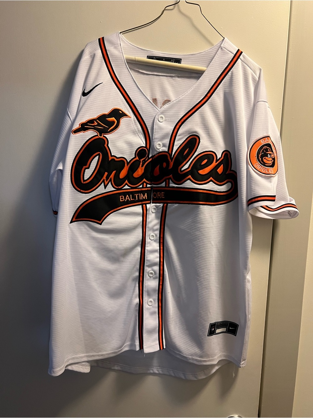 Nike Baltimore Orioles White & Black/Orange Baseball Jersey